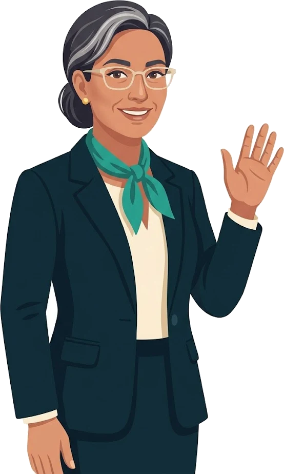 كوثر، المساعدة الذكية، تلوّح بيدها